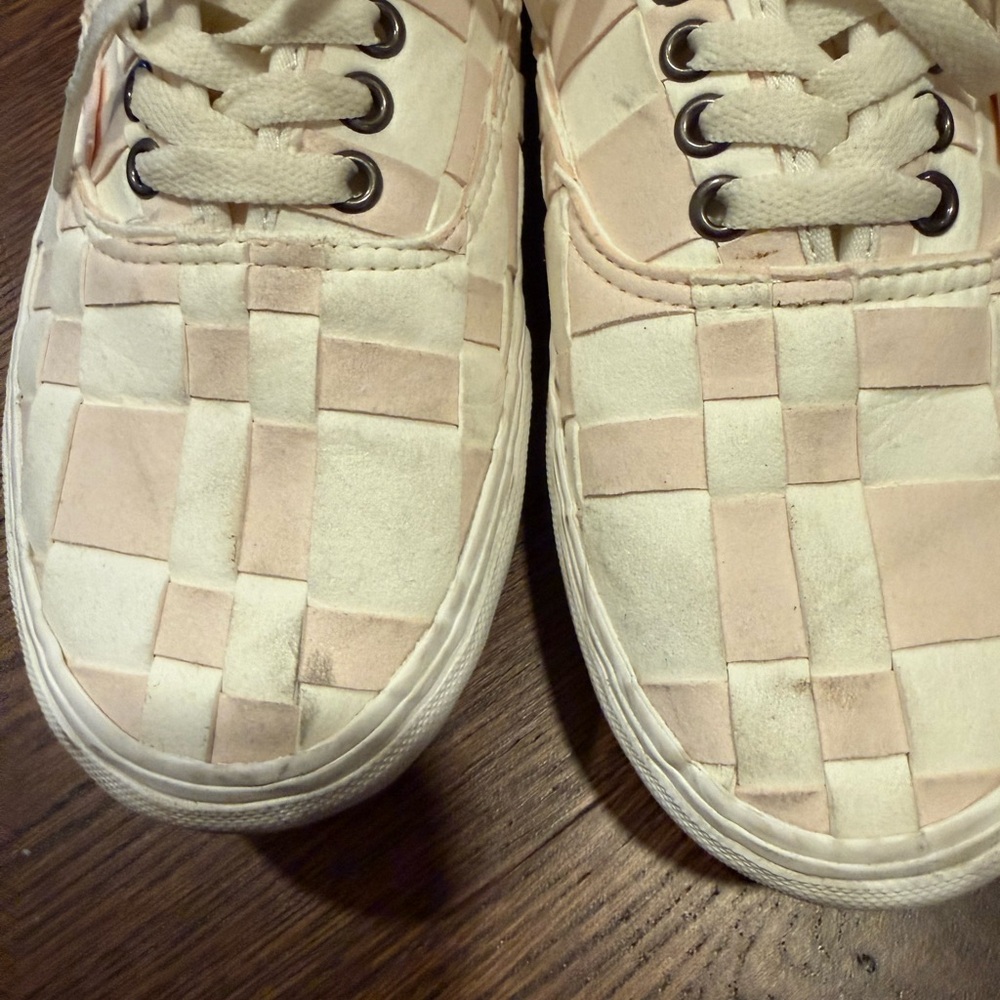 Vans Cream and White Woven Athletic Shoes